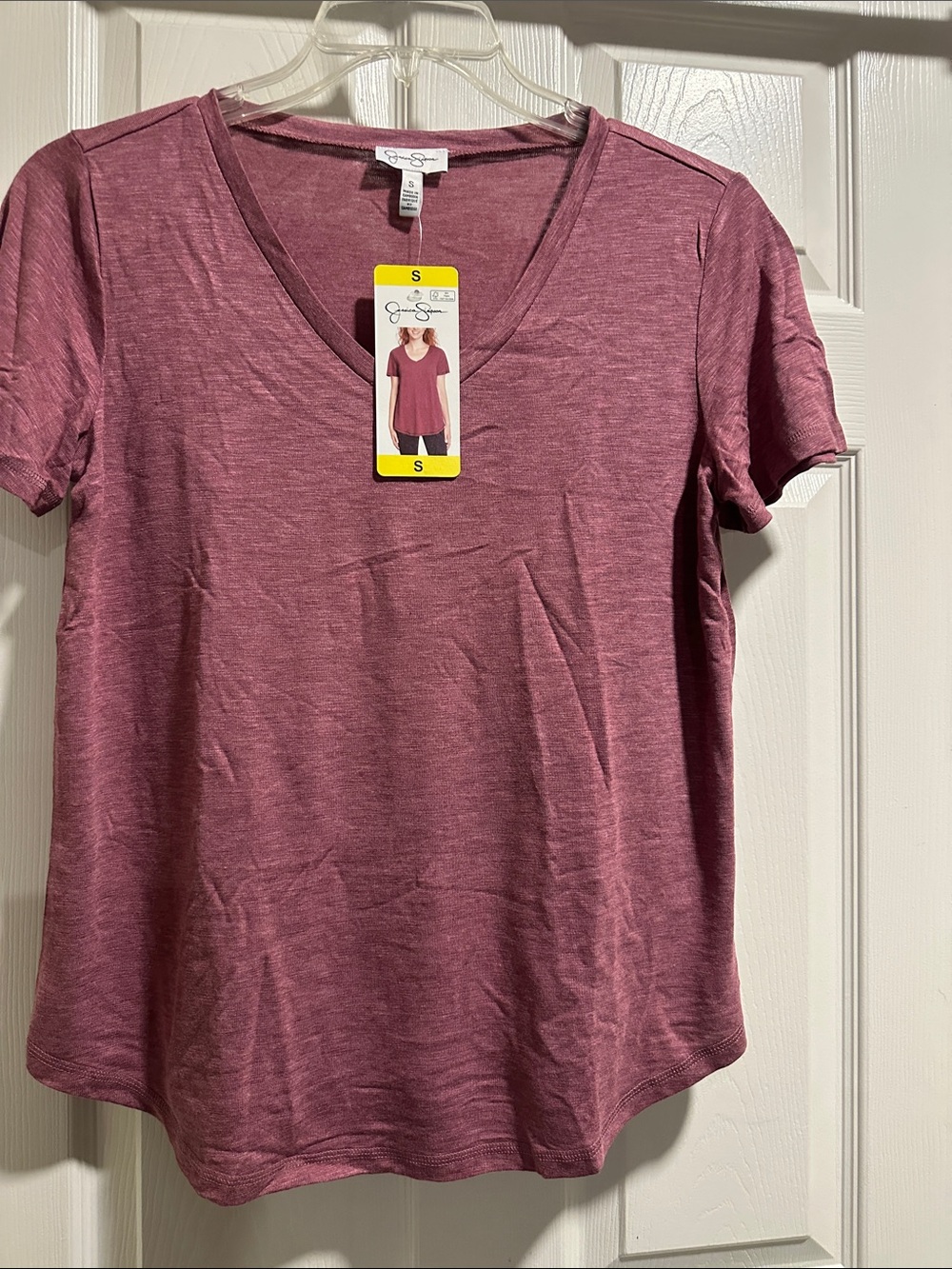 🆕 Jessica Simpson color Pink V-Neck Short Sleeve Tee